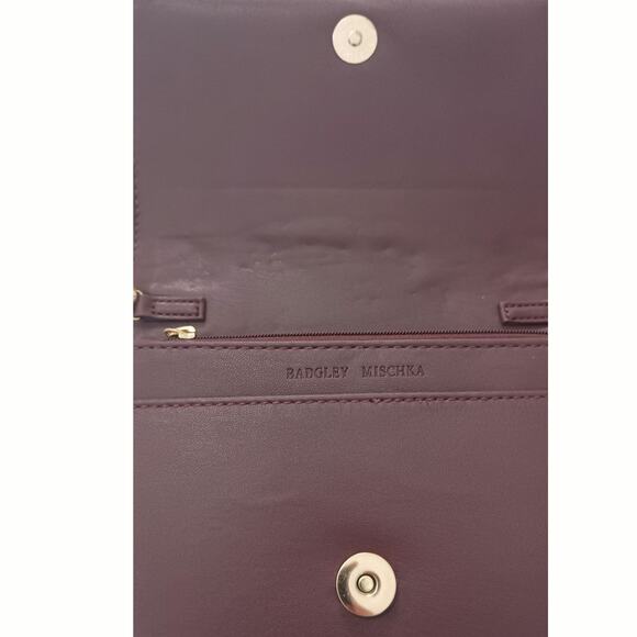 NWT Badgley Mitshka Plum Crossbody Gold chain 9.5x6.5 inches. Regencycore, Chic - Picture 6 of 11